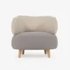 Butaca Luisa - gris y beige con patas de madera maciza de caucho en Beige, Gris - Butacas, banquetas y puffs, Uruguay | Kavehome, vista 4 de 8