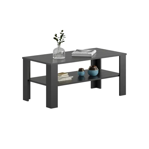 Mesa De Living Rectangular Con Estante 100% Mdp en Marrón - Mesas de living, Uruguay | Soy Hogar