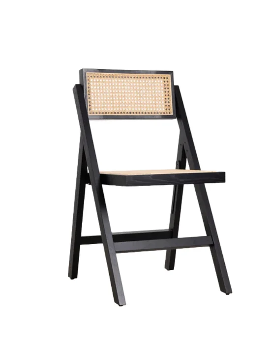 Silla Plegable Motala Madera de Fresno/Rattan Natural - Negra en Madera natural - Sillas, Uruguay | Berna home