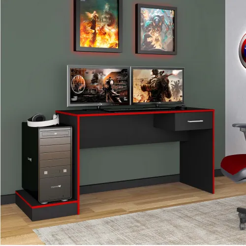 Escritorio Gamer Mdf Negro Kuma en Negro - Escritorios, Uruguay | Divino