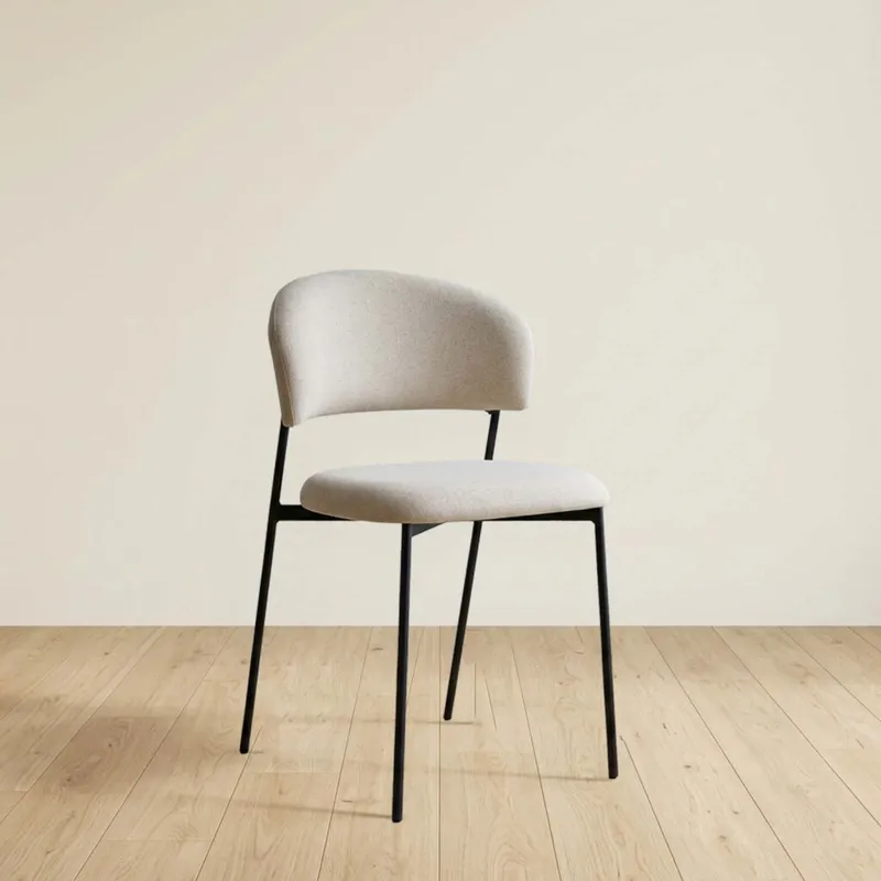 Silla De Comedor Metal-y-tela Natural-beige Danny en Madera natural - Sillas, Uruguay | Divino