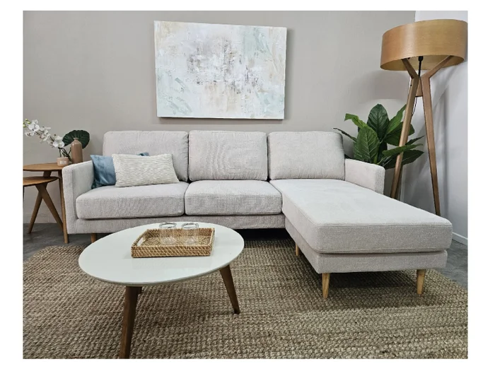 Sofa con Chaise PRADA PREVENTA - Beige Tela Rústica en Beige Tela Rústica - Sillones y sofás, Uruguay | Finkel, vista 3