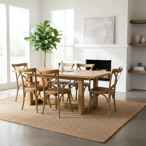 Juego De Comedor Madera Ozark Mesa Mónaco 6 Sillas Vienesas A Eleccion en Madera natural - Mesas de comedor, Uruguay | Ozark Home