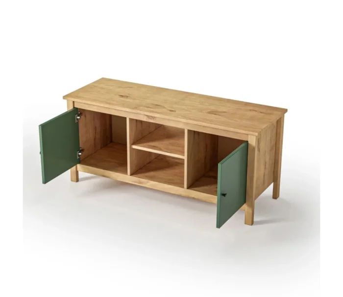 Rack 2 Puertas Mari Verde/miel 1.10 en Madera natural - Muebles para TV, Uruguay | Albanés, vista 2