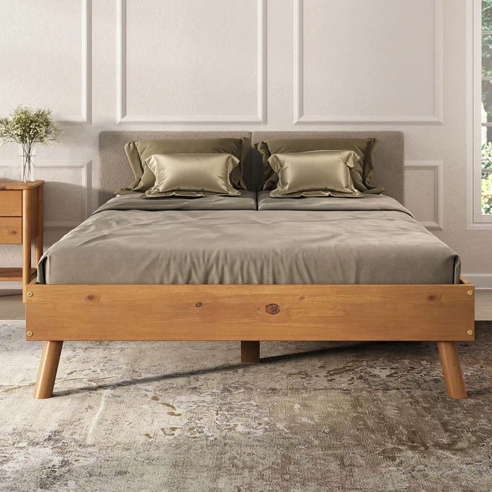 Cama 2 Plazas Madera Natural-beige Florida en Madera natural - Dormitorio, Uruguay | Divino, vista 7