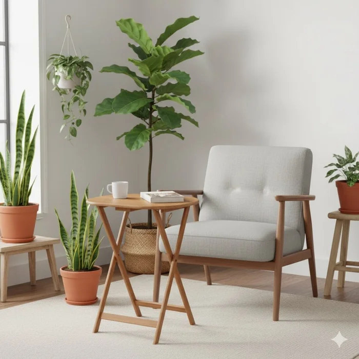 MESA OVAL BAMBOO 61X42X66CM PLEGABLE en Madera natural - Mesas de comedor, Uruguay | Decohogar, vista 3