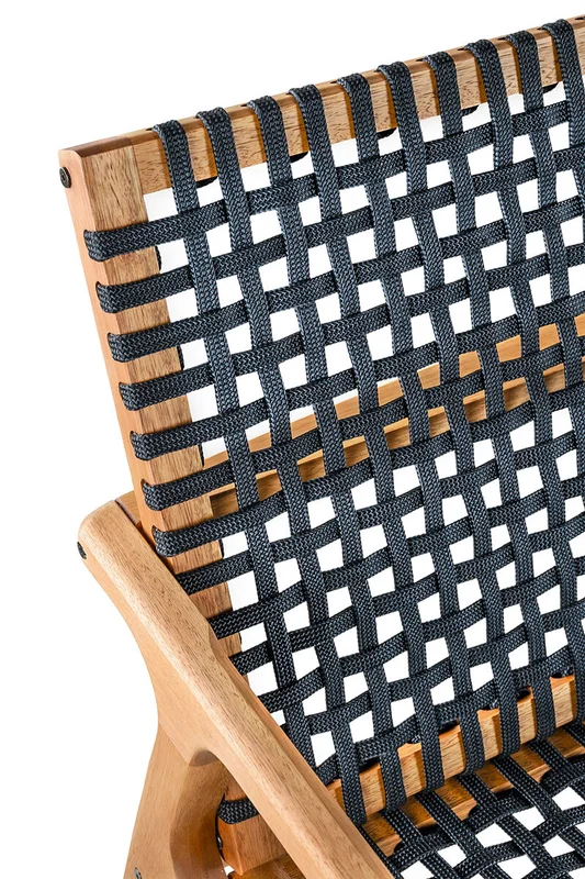 SOFA TRACO 3 LUGARES CUERDA NEGRA 155x72x84CM JATOBA - Muebles para el exterior, Uruguay | Vinibel, vista 3