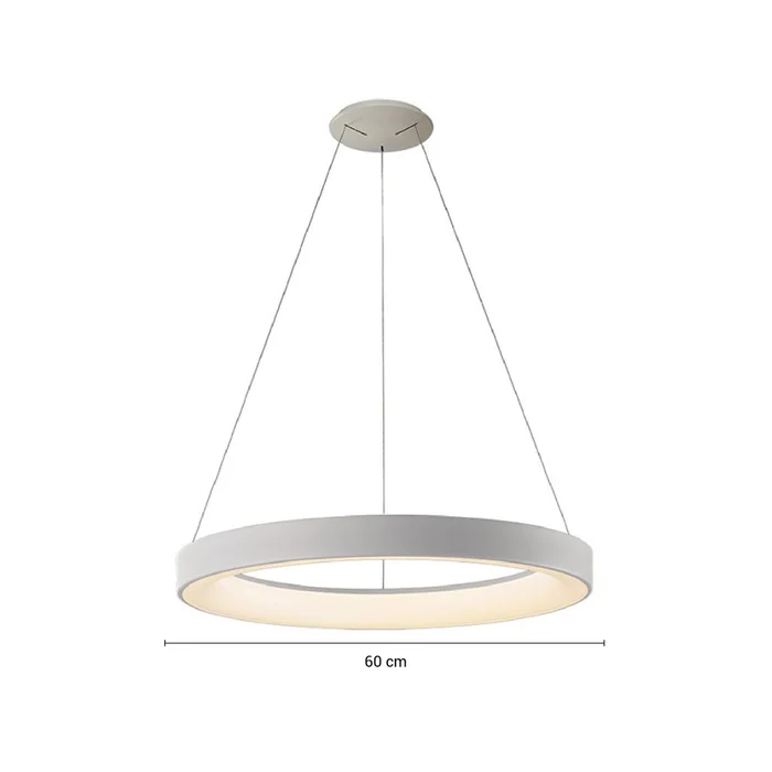 Colgante LED Preston 24W 60 cm Dimerizable Blanco en Blanco - Lámparas colgantes, Uruguay | Serlux, vista 5