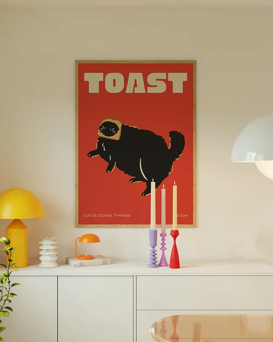 Cat - Toast en Rojo - Láminas, Uruguay | La Cuadrería, vista 4