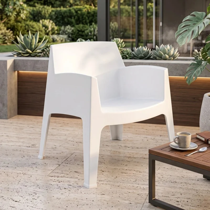 Set de Jardín Mesa + 2 sillas - Magna - Blanco en Blanco - Muebles para el exterior, Uruguay | Ecowood, vista 5