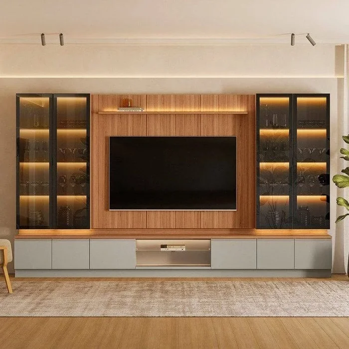Conjunto Modular - Magnum 380CM - 4 Cristaleros con Led - Muebles para TV, Uruguay | Balton, vista 2