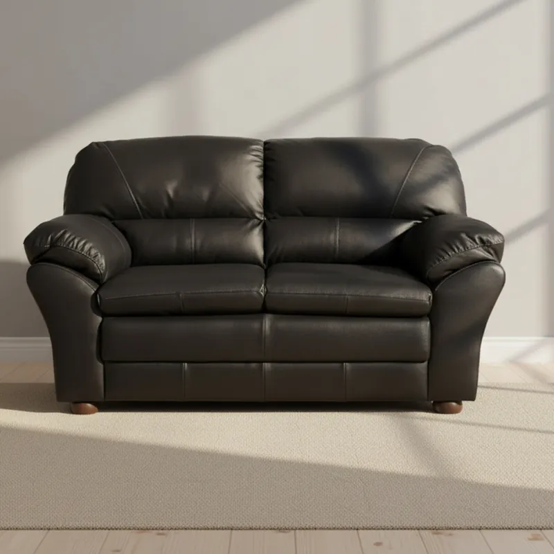 Sillón 2 Cuerpos Cuero Negro Florencia en Negro - Sillones y sofás, Uruguay | Divino
