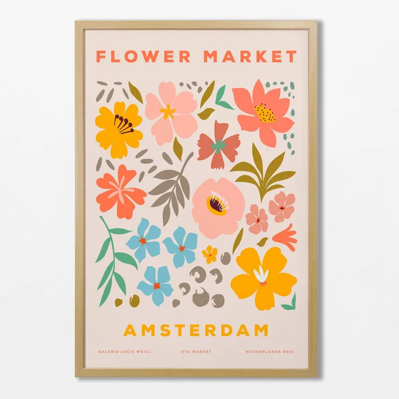 Flower Market - Amsterdam en Multicolor - Láminas, Uruguay | La Cuadrería