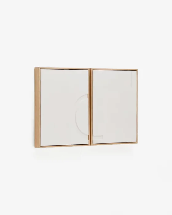 Set Sefri de 2 cuadros blanco 30 x 40 cm en Blanco, Natural - Decoración de pared, Uruguay | Kavehome