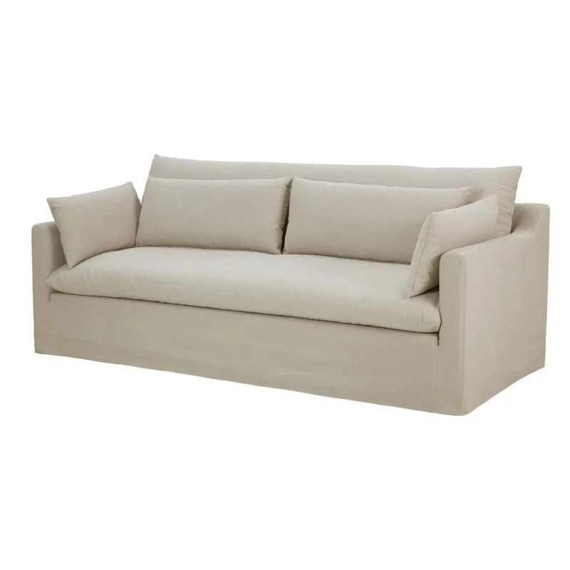 Sofá 3 Cuerpos Tela Natural-beige Bali Beige en Beige - Sillones y sofás, Uruguay | Divino, vista 3