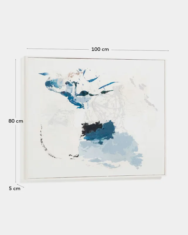 Cuadro abstracto Erale gris y azul pintado a mano - 80 x 100 cm en Multicolor - Decoración de pared, Uruguay | Kavehome, vista 4