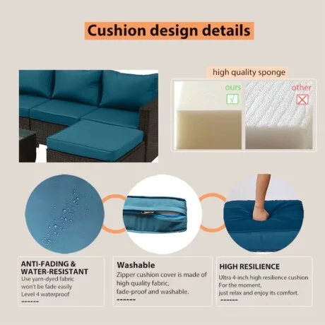 Juego de jardin Manhattan - Turquesa en Negro - Muebles para el exterior, Uruguay | La Cueva Muebles, vista 11