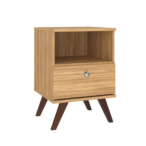 Mesa De Luz Linea Retro Living Dormitorio 1 Cajon Miel - Mesas de luz, Uruguay | Lais Muebles