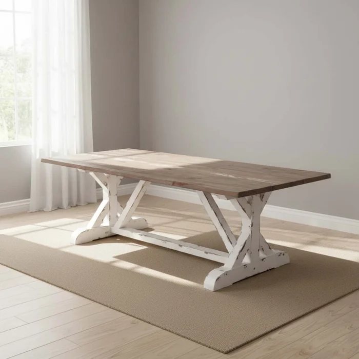 Mesa De Comedor Pino Blanco Em02 en Multicolor - Mesas de comedor, Uruguay | Divino