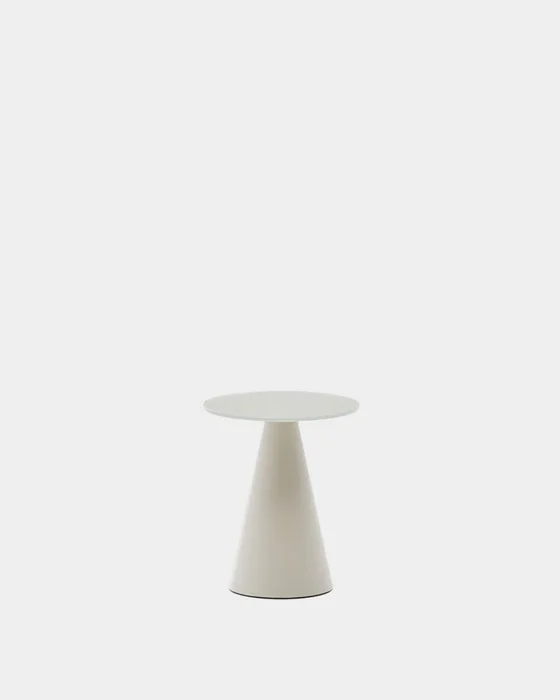 Mesa auxiliar Wilshire vidrio templado glaseado y acero acabado pintado gris mate Ø35cm en Gris - Mesas de arrimo, Uruguay | Kavehome