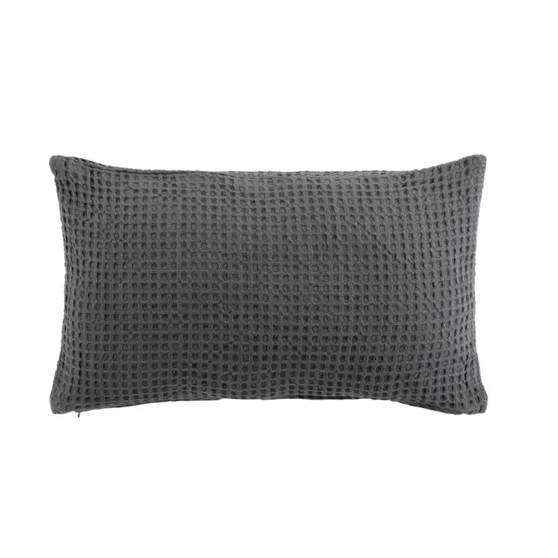 Almohadón Algodon-y-poliester Gris Gaufrette Grafito en Gris - Textiles, Uruguay | Divino