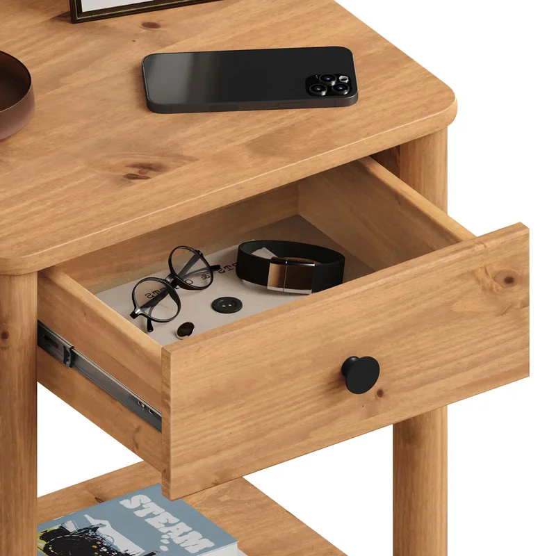 Mesa de luz Apama 1 cajon - Madera Maciza en Madera natural - Mesas de luz, Uruguay | Balton, vista 7