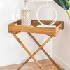 BANDEJA DE RATTAN CON SOPORTE / MESA AUXILIAR / BARCITO en Madera natural - Mesas de luz, Uruguay | La Iberica, vista 1 de 9