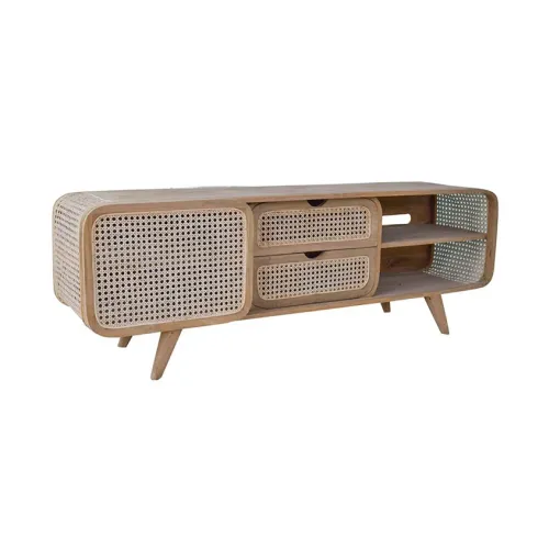 APARADOR 120x39x50CM MDF/RATTAN en Madera natural - Aparadores y recibidores, Uruguay | Koz