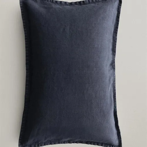 FUNDA COJÍN LINO LAVADO en Azul - Textiles, Uruguay | Zara Home