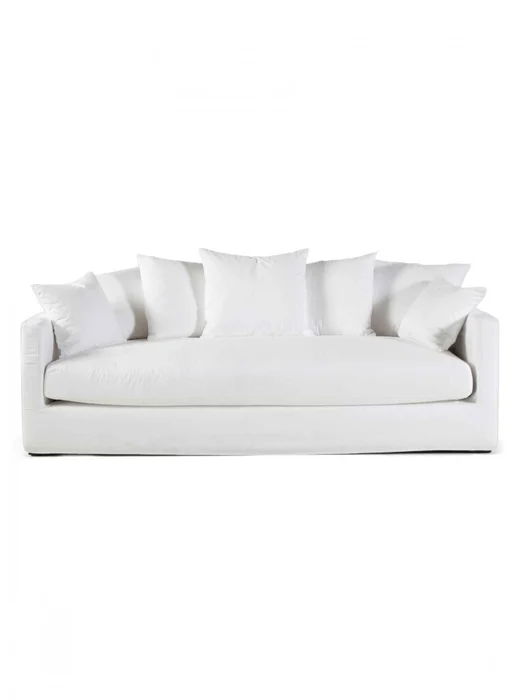 SOFA LYON 3 PLAZAS TELA ZENITH NIEVE 240X100X70H CM en Blanco - Sillones y sofás, Uruguay | Vinibel