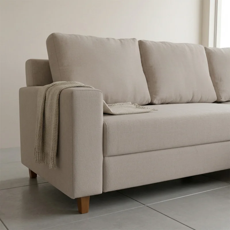 Rinconera Lucci - Tela Microfibra - Chaise derecho - Berlin 02 (Beige) en Beige - Sillones y sofás, Uruguay | Nyr, vista 5