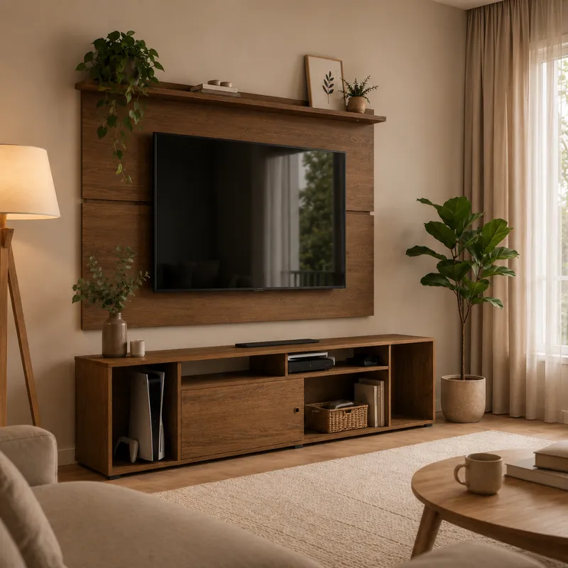 Rack Eik + Panel 2101 en Gris - Muebles para TV, Uruguay | Casa Brava