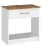 Mesa de Luz Italia - 1 Cajón y Nicho - MDP y ABS - 55cm Alto - Blanco / Miel en Multicolor - Respaldos de cama, Uruguay | Mulata, vista 6 de 6