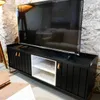Rack Trendy 160cm - Negro/Mármol (Pie Dorado) - Muebles para TV, Uruguay | Berna home, vista 2 de 3