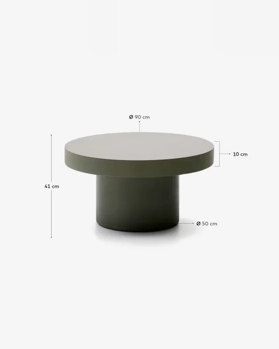 Mesa de centro Aiguablava de cemento - verde Ø 90 cm en Verde - Mesas de living, Uruguay | Kavehome, vista 8