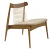 Butaca madera Amapa con asiento tapizado PU Perla c/ respaldo cuerdas en Beige - Butacas, banquetas y puffs, Uruguay | Champagne Home, vista 1 de 2