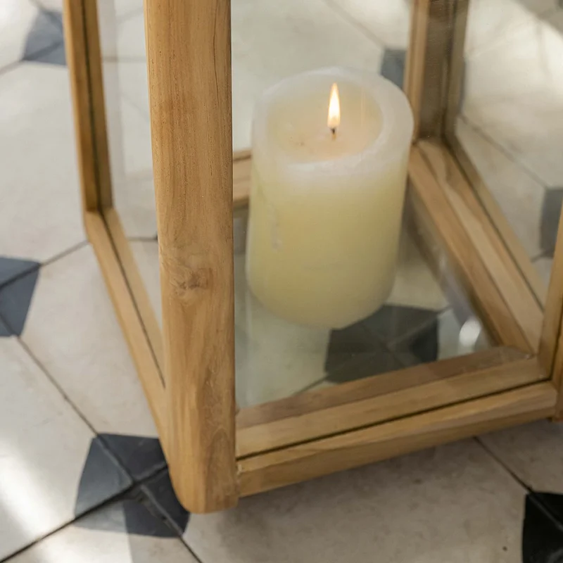 Fanal vidrio y madera P en Madera natural - Velas y Portavelas, Uruguay | De Arcos, vista 3