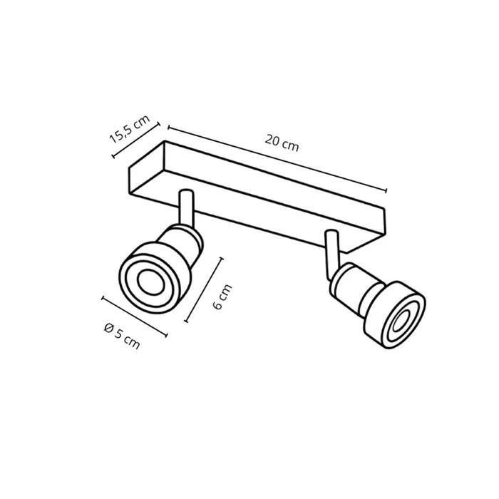 Lámpara Niza Doble Orientable Blanca en Blanco - Lámparas colgantes, Uruguay | Serlux, vista 8