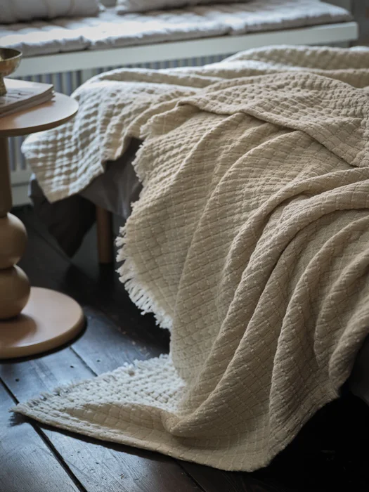 Manta throw DVERGSYRE 130x170 beige en Beige - Textiles, Uruguay | JYSK, vista 3