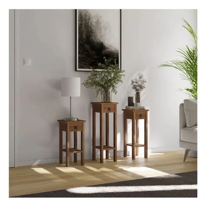 Conjunto Set De Mesas - Línea Monterrey - Oscuro en Marrón - Mesas de arrimo, Uruguay | Ecowood, vista 2