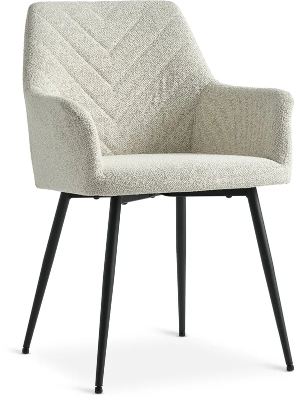 Silla de comedor PURHUS tela crudo/negro en Blanco - Sillas, Uruguay | JYSK
