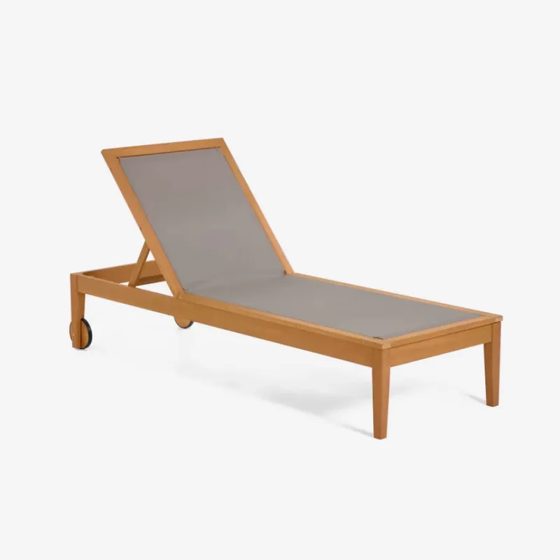 Reposera de exterior Caterin - de madera maciza de eucalipto en color gris en Gris - Muebles para el exterior, Uruguay | Kavehome