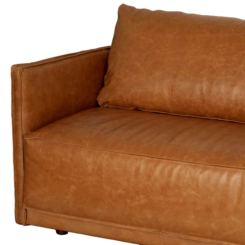 Sillón C/chaise Cuero-100-natural Marron Romeo Tp3 La Paz Camel en Beige - Sillones y sofás, Uruguay | Divino, vista 5