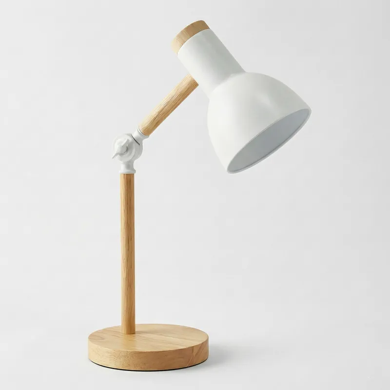 Lámpara de mesa Studio en Blanco mate y Madera clara - Lámparas de mesa, Uruguay | La Perla