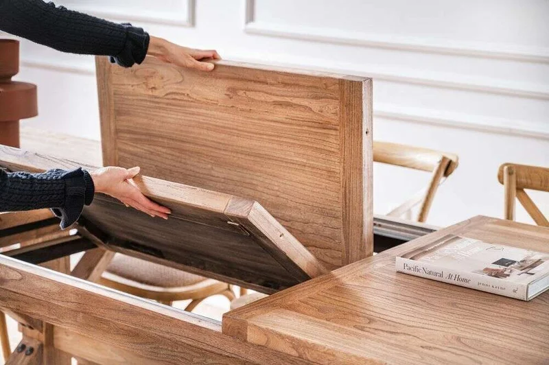 MESA COMEDOR EXTENSIBLE - 2.00 A 2.80 MTS - OLMO en Madera natural - Mesas de comedor, Uruguay | La Iberica, vista 12