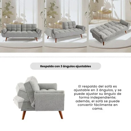 Sofa cama Frida en Gris - Sillones y sofás, Uruguay | La Cueva Muebles, vista 9