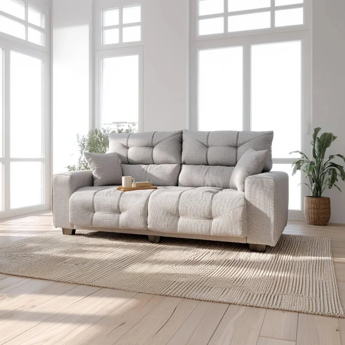 HELLEN- SOFA 2 CUERPOS HANNOVER GRIS CLARO en Gris - Sillones y sofás, Uruguay | Alfa Ventas