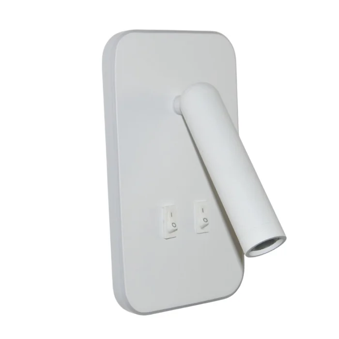 Portátil led de pared con SPOT móvil, DOBLE LUZ - BLANCA en Blanco - Lámparas de mesa, Uruguay | Iluminica, vista 2