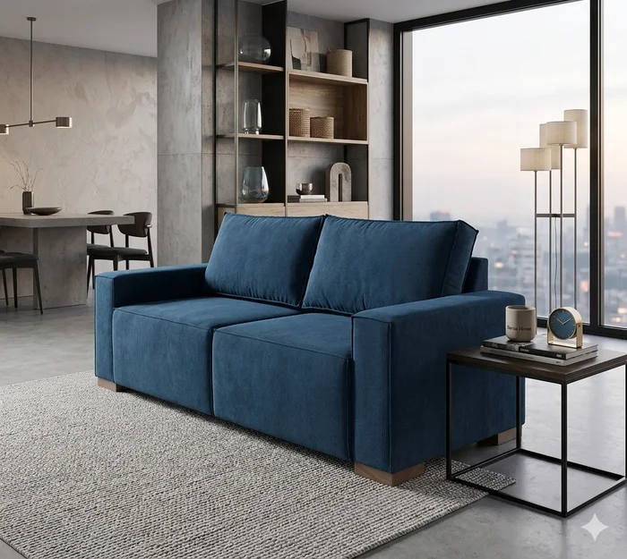 Sofa Moscú 3 Cuerpos 200cm – Azul Easy Clean en Azul - Sillones y sofás, Uruguay | Berna home, vista 2