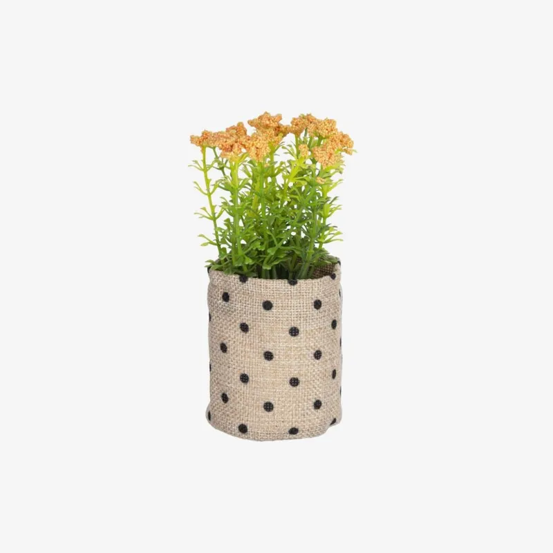 Planta artificial Leonitis leonurus con maceta de rafia 13 cm en Amarillo, Verde - Macetas, Uruguay | Kavehome